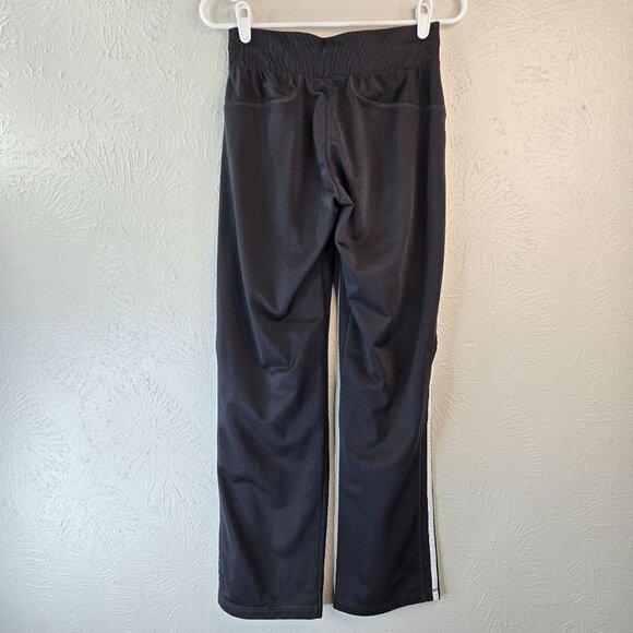 Adidas Track Pants 3 Stripe Black Size Small Stretchy Athletic Workout Pull On - Picture 6 of 12